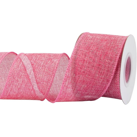 Joycrosso Burlap Wired Edge Ribbon 2.5 inch x 10 Yards, Coreopsis, Ideal for Crafting, Gift Wrapping, Wreath, Christmas Tree, and Rustic Wedding Decorations