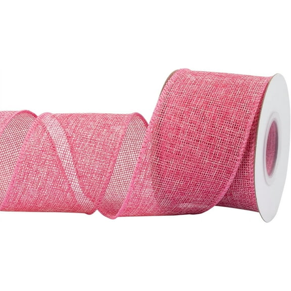 Joycrosso Burlap Wired Edge Ribbon 2.5 inch x 10 Yards, Coreopsis, Ideal for Crafting, Gift Wrapping, Wreath, Christmas Tree, and Rustic Wedding Decorations