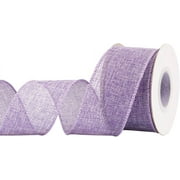 Joycrosso Burlap Wired Edge Ribbon 2 inch x 10 Yards, Lt. Purple, Ideal for Crafting, Gift Wrapping, Wreath, Christmas Tree, and Rustic Wedding Decorations