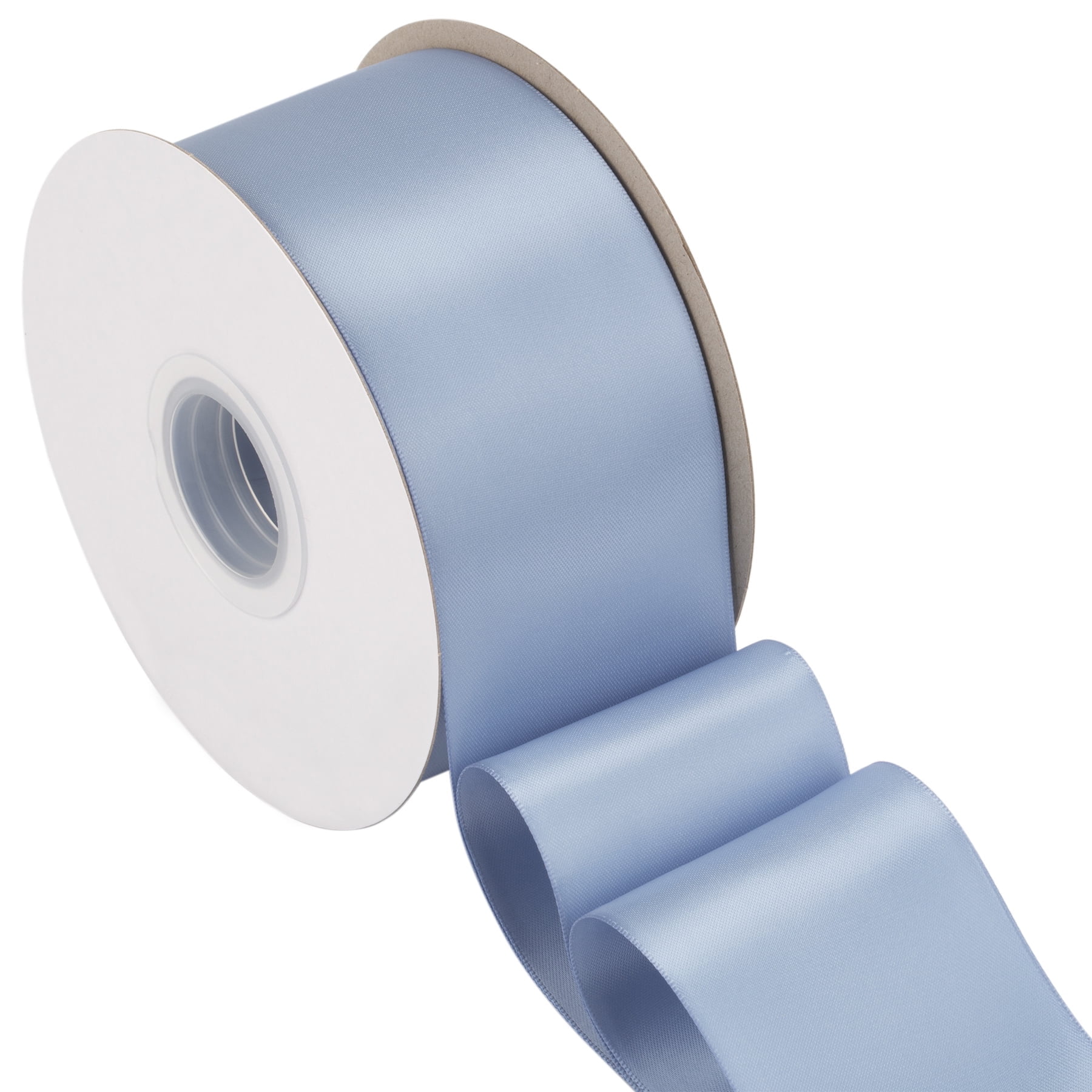 Joycrosso French Blue Ribbon 2 1/2 Inch Wide Thick Fabric Ribbon, 50 Yards Double Faced Satin for Gift Wrapping Floral Bouquets Wedding Party Decoration