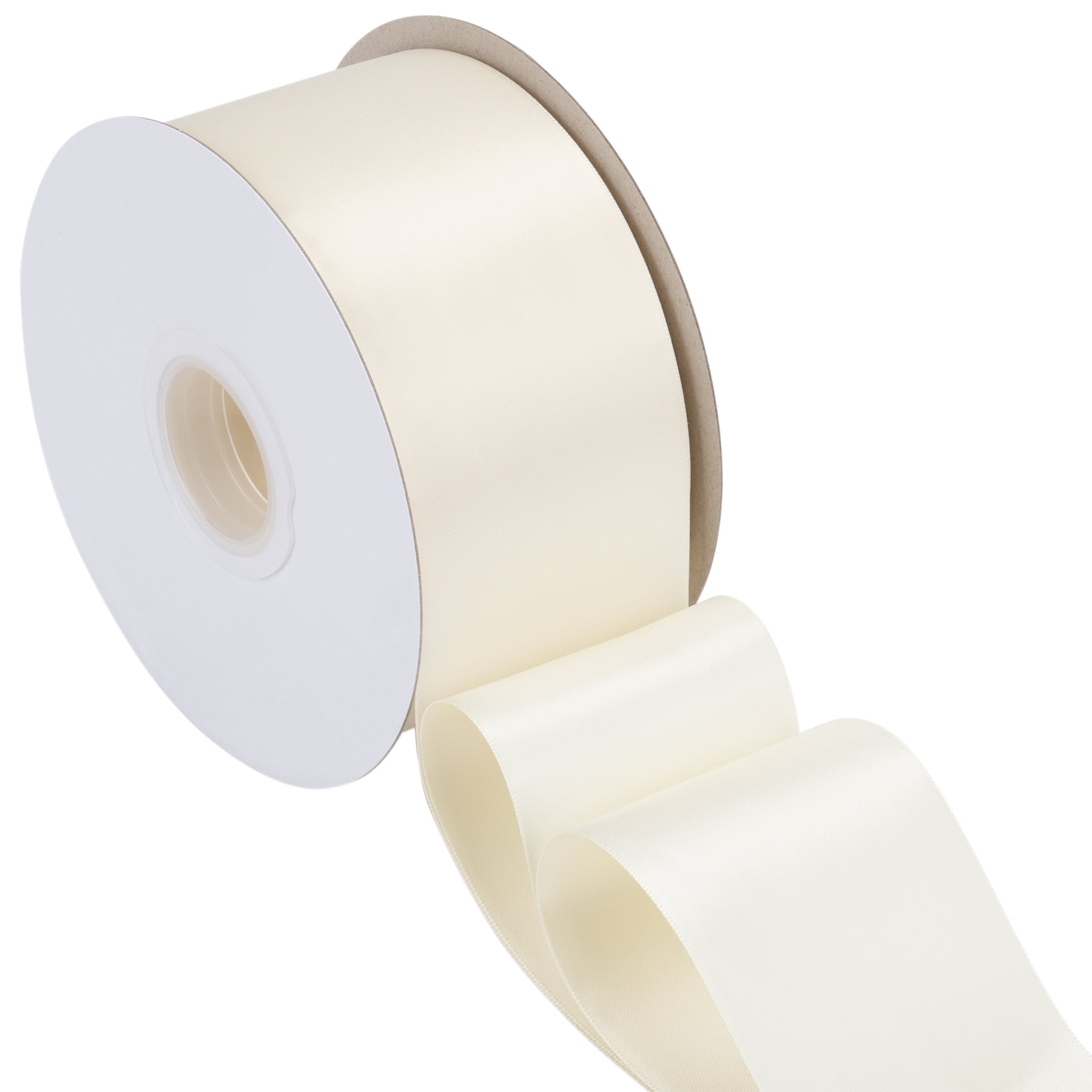 Joycrosso Ivory Ribbon 2 1/2 Inch Wide Thick Fabric Ribbon, 50 Yards ...