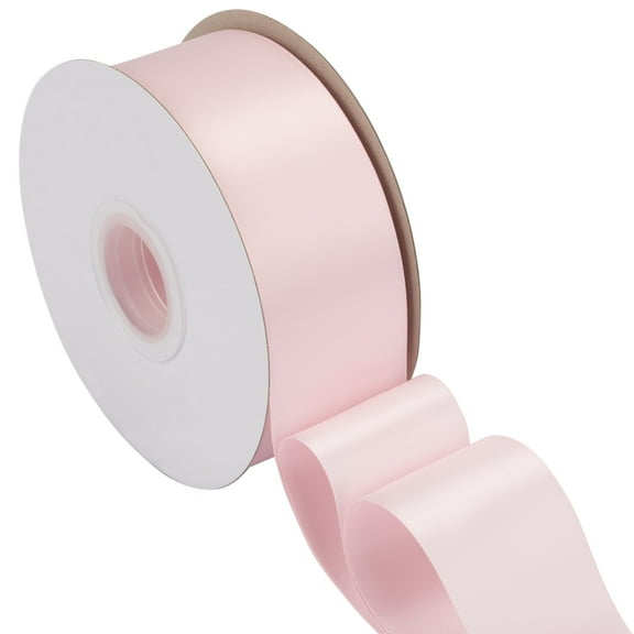 Joycrosso Lt. Pink Ribbon 2 Inch Wide Thick Fabric Ribbon, 50 Yards Double Faced Satin for Gift Wrapping Floral Bouquets Wedding Party Decoration