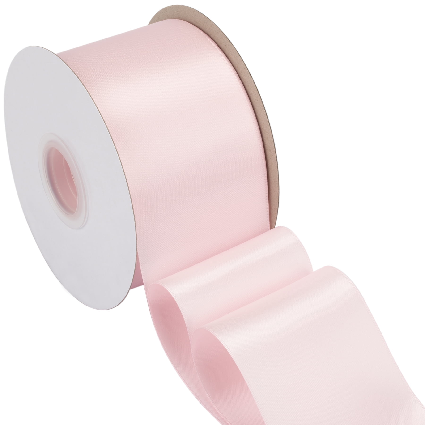 Joycrosso Lt. Pink Ribbon 3 Inch Wide Thick Fabric Ribbon, 50 Yards ...