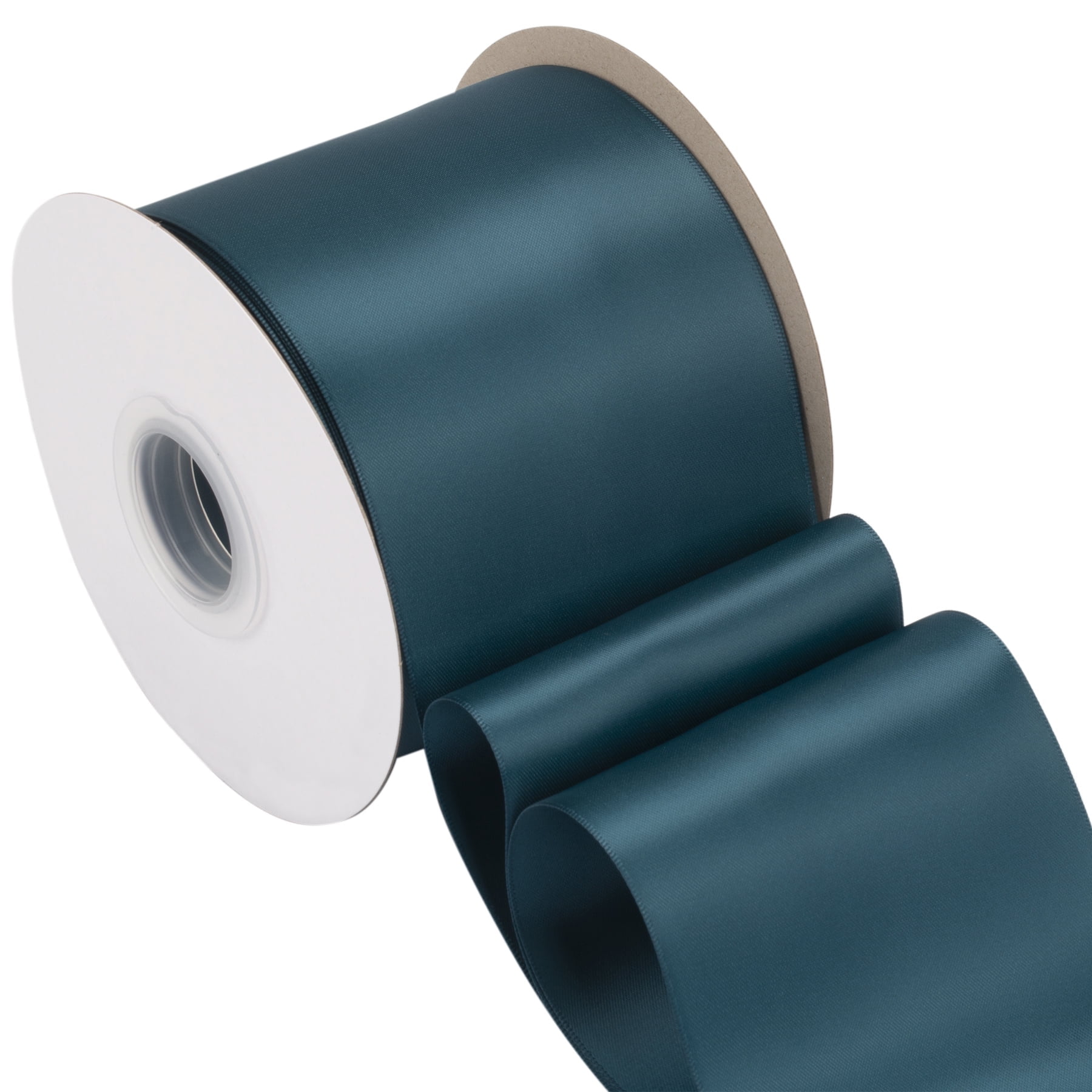 Joycrosso Teal Ribbon 4 Inch Wide Thick Fabric Ribbon, 50 Yards Double ...