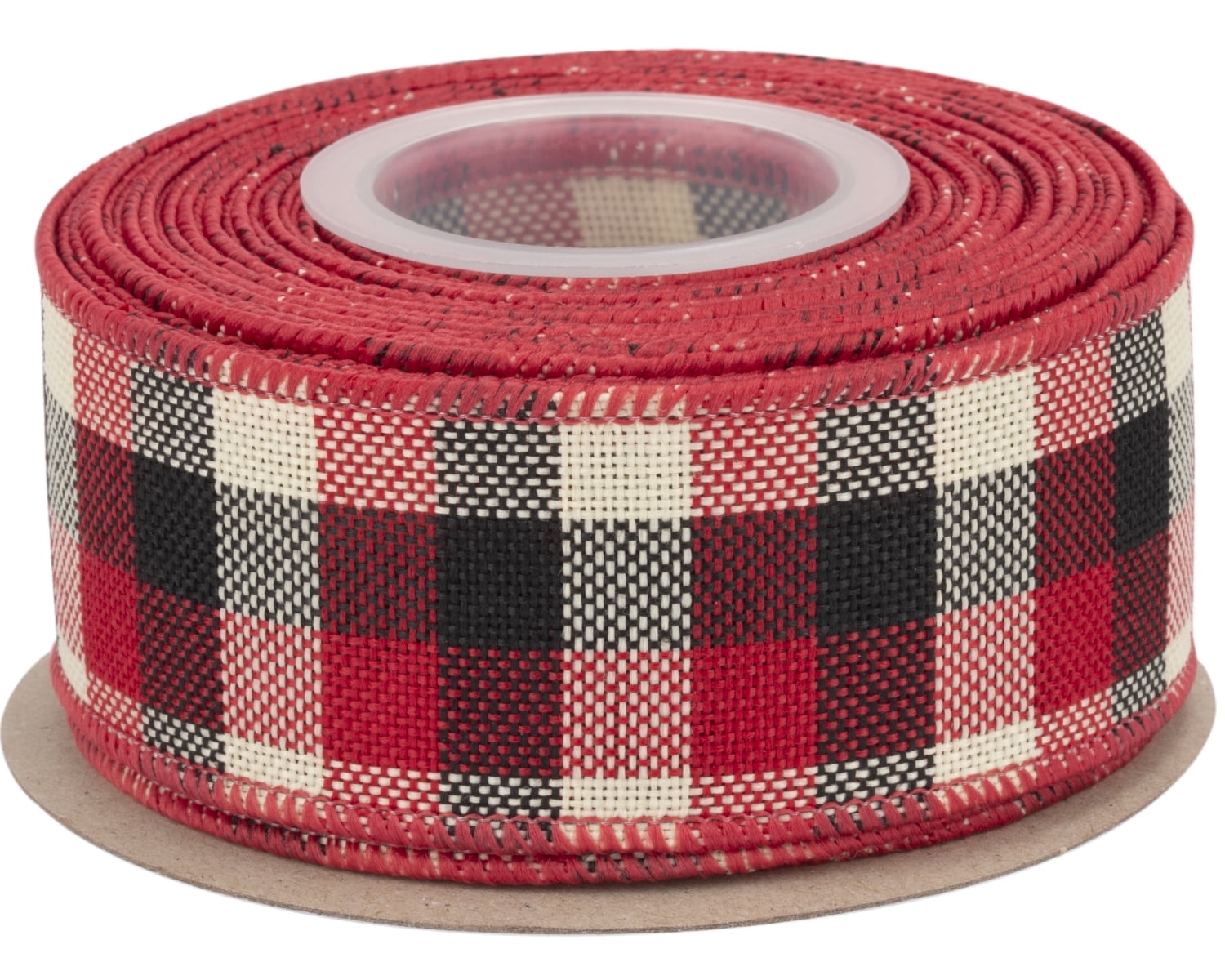 Joycrosso Wired-Edge Checkered Burlap Ribbon, 1.5