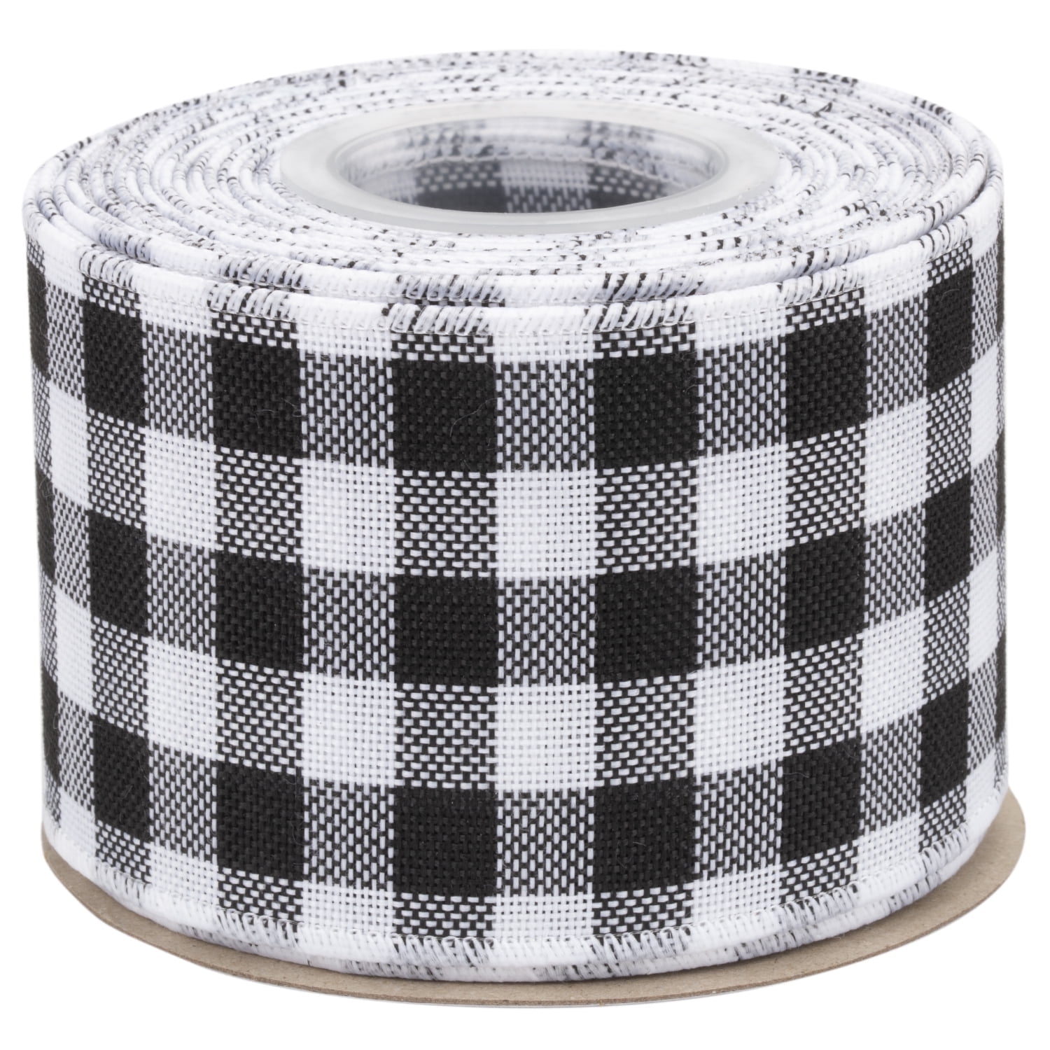 Joycrosso Wired-Edge Checkered Burlap Ribbon, 2.5 Inch x 10 Yard, Black ...