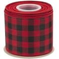 thumbnail image 1 of Joycrosso Wired-Edge Checkered Burlap Ribbon, 3 Inch x 10 Yard, Red/Black, Buffalo Plaid Ribbon for Gift wrapping, Christmas Decorations, Wreaths, Big Bows, Rustic Farmhouse Holiday Decoration, 1 of 6