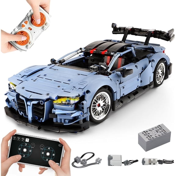 Joycrown Remote Control Car Building Kit, 1/10 Scale M4 Supercar with Radio Controlled Lights Motors Rechargeable Battery, Compatible with Technic Cars for Adults, STEM Gift for Boys Age 6+(2280 Pcs)