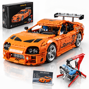 Joycrown Supra A80 1:8 Scale Large Model Car Building Kit, Collectible Sports Car Model for Adults and Teens 14+, Display Model Toy, Orange(4508+PCS)