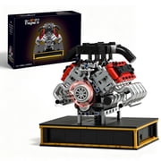 Joycrown V8 Engine Building Set, Build Your Own Mini V8 Model Engine Kit That Run with Battery and Motor, 8-Cylinder Car Model Engine Building Toys for Adults Kids Age 14+ 1079PCS