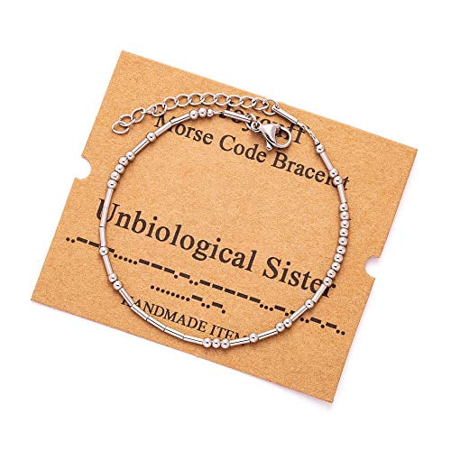 Unbiological sister morse code bracelet deals