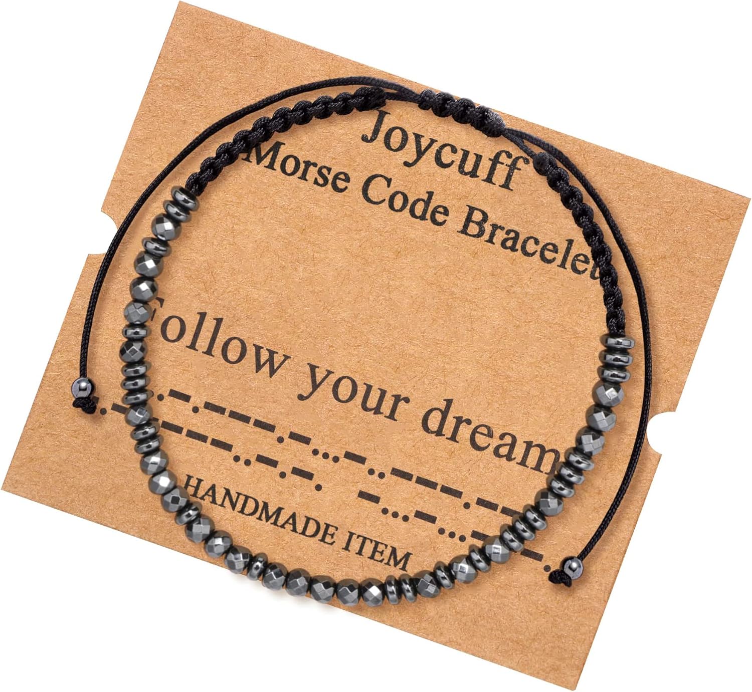 Joycuff Morse Code Women'S Bracelet Black/Gray Birthday Christmas Gifts