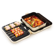 Joydeem Electric Grill with Hot Pot, Shabu Shabu Pot with Grill, Foldable & Detachable Design, 1800W, 4.75Qt Large Capacity, Ceramic Oil Non-Stick Coating, 8 Functions & DIY Mode, SKG-B430