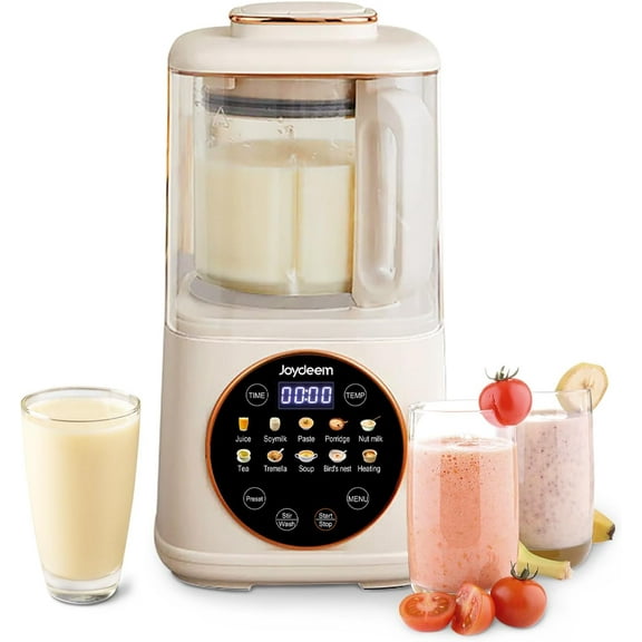 Joydeem JD-J03 Cooking Blender with Soundproof Shield, Hot Cold Blender for Filter-free Soy Milk & Juice, 8-Speed and Temperature Control, 12H Preset, 1100ml, White