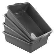 Joyeen 22 L Large Plastic Bus Tote Box, 4 Pack Commercial Bus Tub, Grey