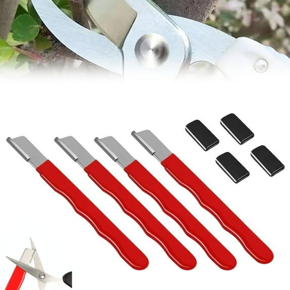 Joyeloo Edgepro Compact Tungsten Blade Sharpener, Joyero Sharpener, Joyeloo Sharpener, Multifunctional Household Sharpening Tool, Suitable for Mowers, Axes, Shears (4, Red)