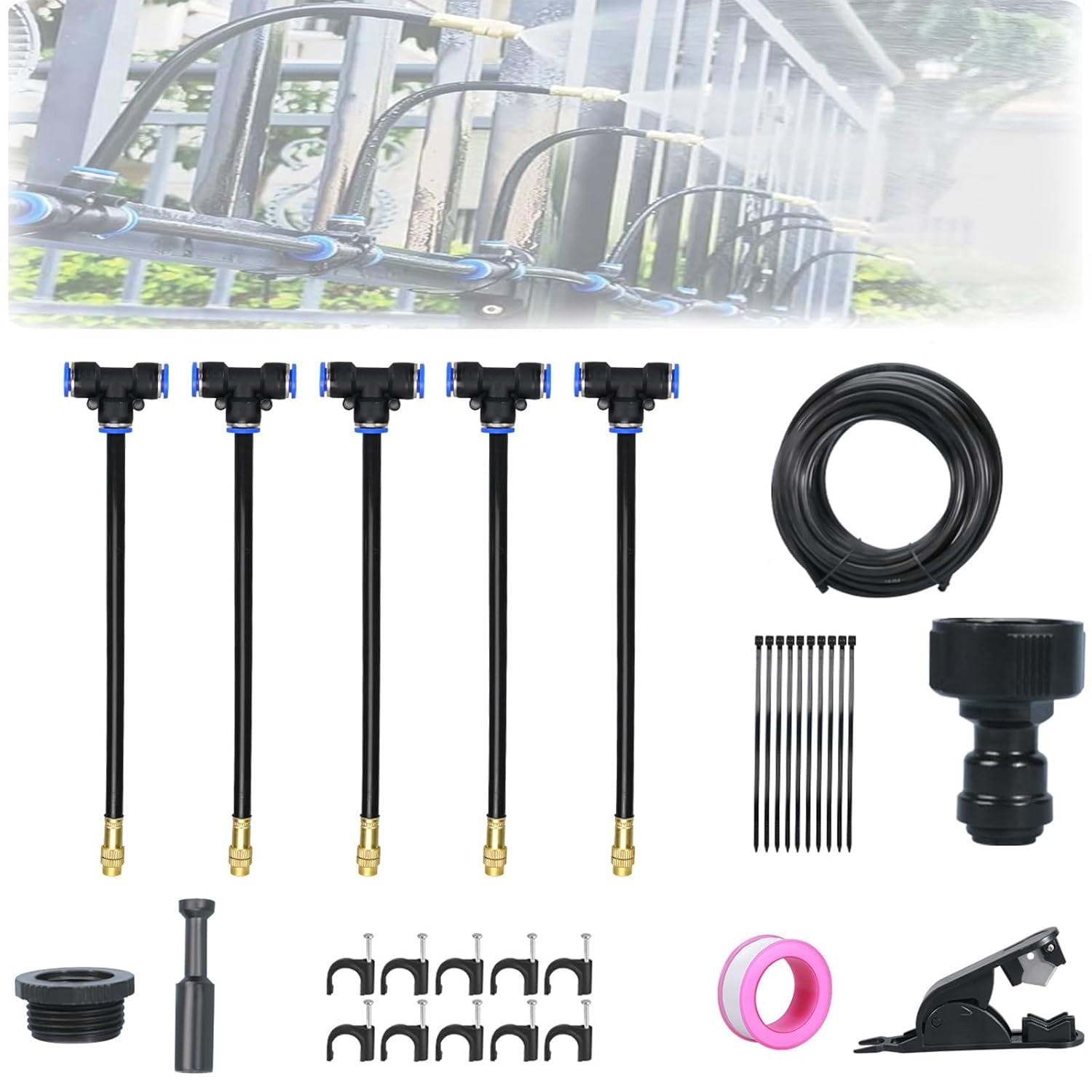 Joyeloo Irrigation, 360° Curved Garden Automatic Irrigation System ...