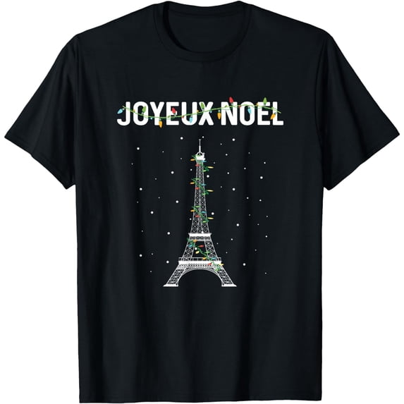 Joyeux Noel French Paris Eiffel Tower Christmas T-Shirt