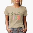 thumbnail image 1 of Joyeux Noel, Merry Christmas in French with Stockings Art Merch Gift, Tan T-Shirt, Medium, 1 of 5