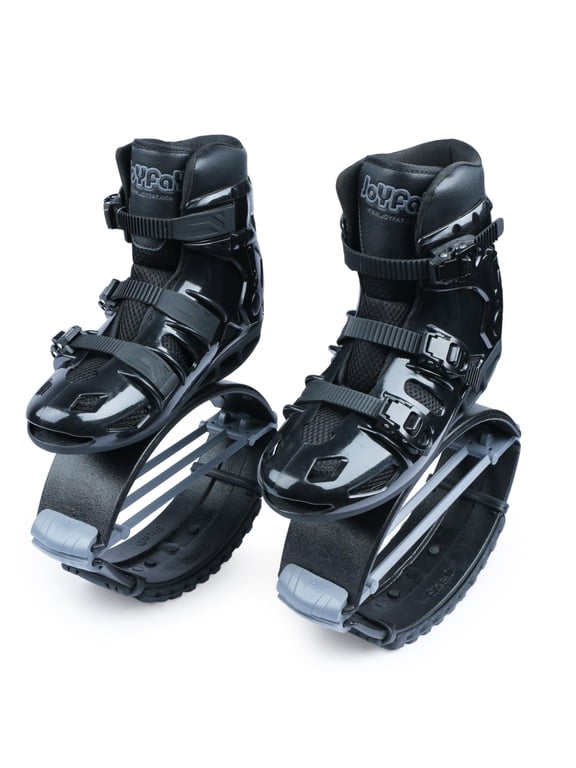 Jumping Shoes XX-Large Fitness Bounce Boots for Unisex Children Adults Black Shell 3pcs Buckles 3pcs Gray Springs