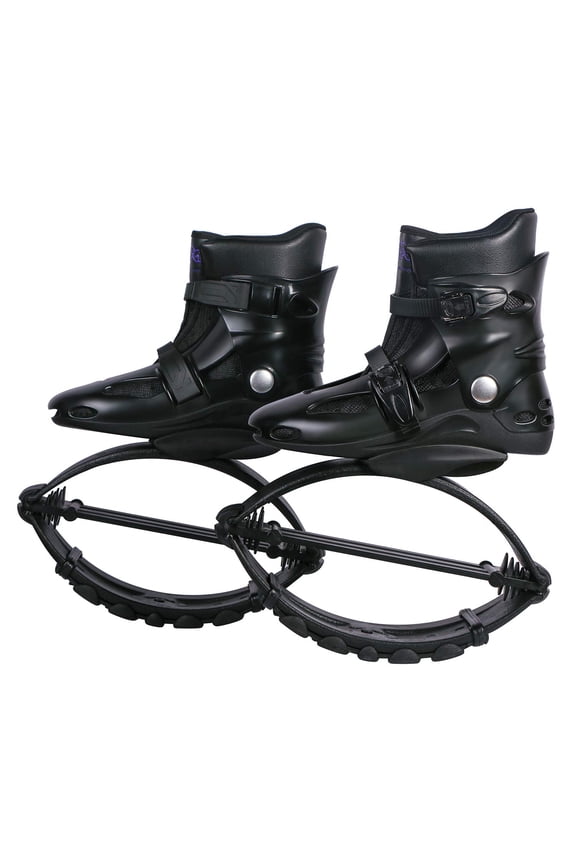 Jumping Shoes X-Large Fitness Bounce Boots for Unisex Children Adults Black Shell 2pcs Buckles 3pcs Black Springs