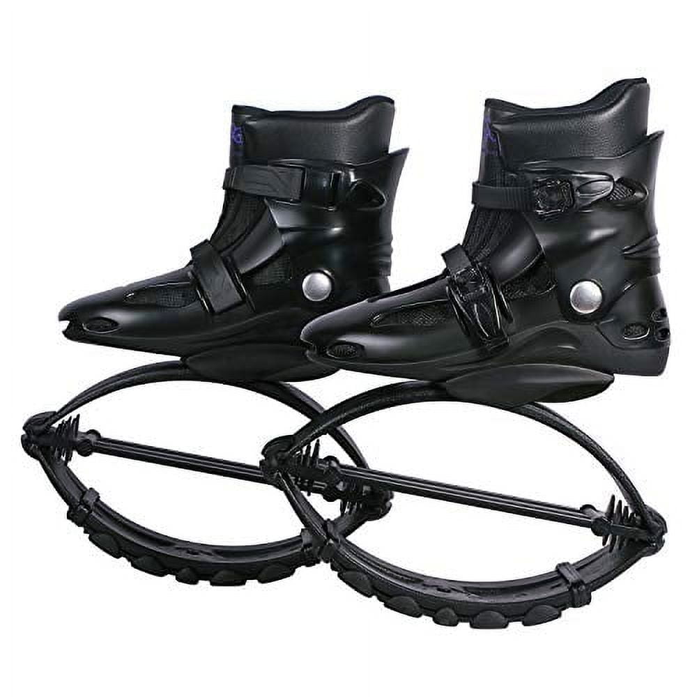 Joyfay Jumping Shoes Unisex Bounce Boots with 3pcs Tension Springs, All Black Color, XXL Size