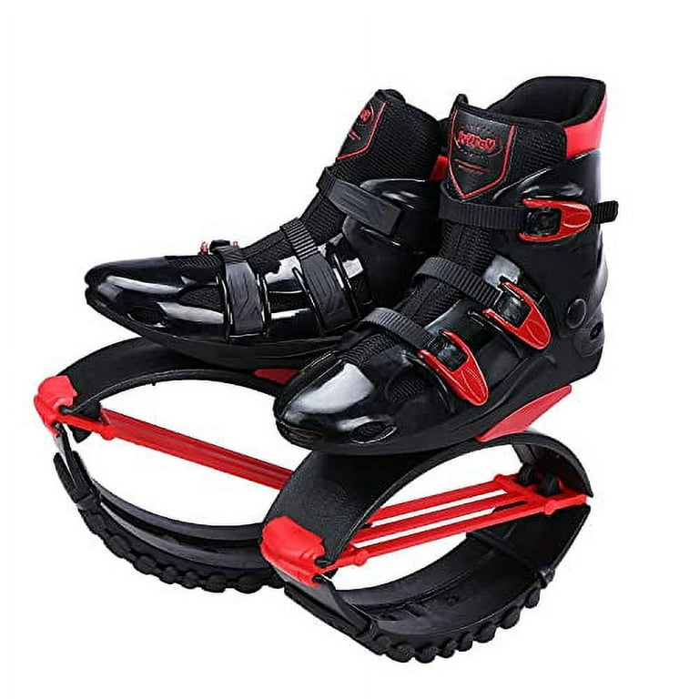 Joyfay Jumping Shoes Unisex Bounce Boots with 3pcs Tension Springs,  Black-Red Color, XL Size 