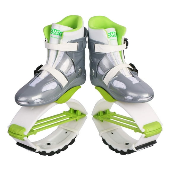 Joyfay Jumping Shoes XX-Large Fitness Bounce Boots for Unisex Children Adults Gray Shell 2pcs Buckles 3pcs Green Springs