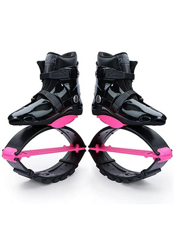 Joyfay Jumping Shoes Unisex Bounce Boots with 3pcs Tension Springs, Pink-Black Color, L Size
