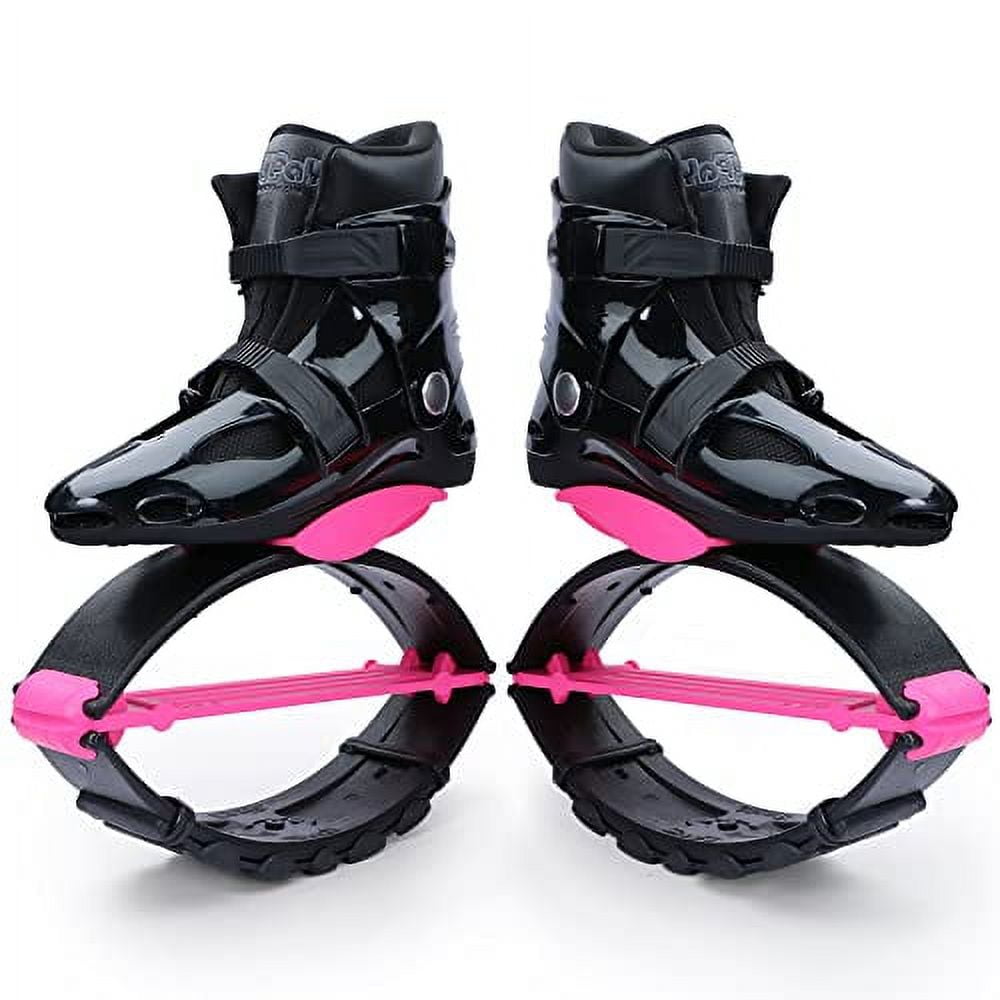 Joyfay Jumping Shoes Unisex Bounce Boots with 3pcs Tension Springs, Pink- Black Color, XXL Size 