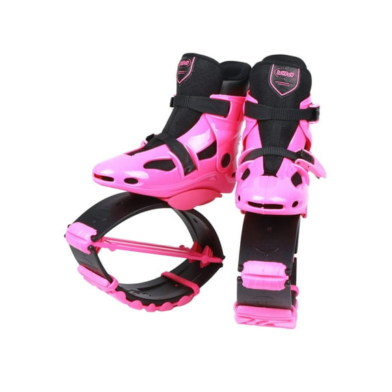 Joyfay Jumping Shoes X-Large Fitness Bounce Boots for Unisex Children Adults Rose Pink Shell 2pcs Buckles 3pcs Rose Pink Springs
