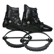 Joyfay Jumping Shoes XX-Large Fitness Bounce Boots for Unisex Children Adults Black Shell 3pcs Buckles 3pcs Black Springs