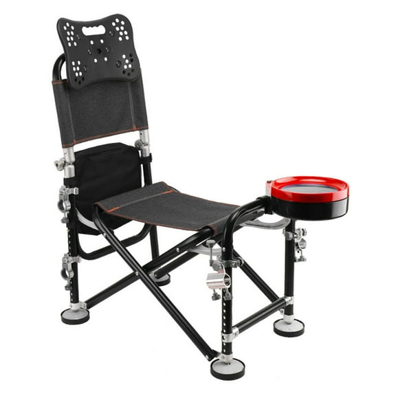 Joyfeel 13 Gear Rise Fall 21cm Adjustment Fishing Chair with Backrest Rod Holder Folding Fishing Deck Chair Fisherman Gift