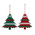 Joyfeel 2Pcs/Set Christmas Glitter Tree Hanging Decoration with Rope