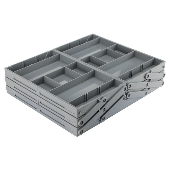 Joyfeel Foldable Jewelry Storage Box Multi Compartments 2/3 Tiers with Adjustable Dividers Tool Stationery Storage Organizer Tray Office Office Supplies Crafts Storage Case