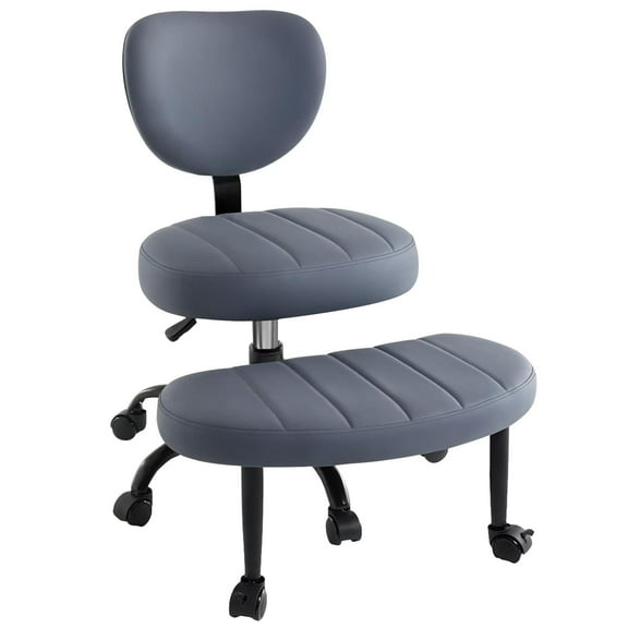 Joyfinity, Ergonomic Cross Legged Swivel Chair - Adjustable Height, Versatile for Meditation, Home & Office Use, Teddy Fabric, Back Support, Kneeling Chair, 360 °   Rotating Footrest, Lumbar Support