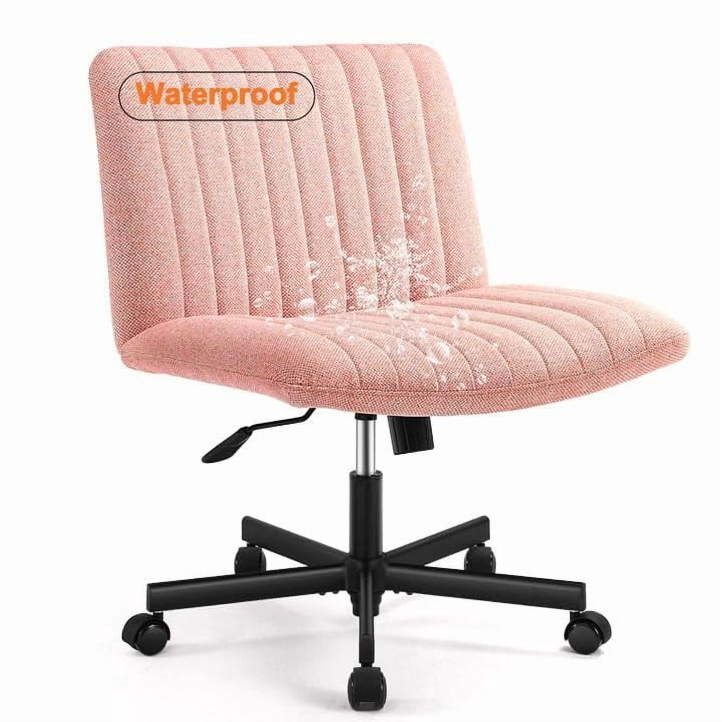 Joyfinity Water Proof  Criss Cross Chair with Wheels Plus Size Criss Office Chair Sit Cross-Legged Armless Swivel Home Modern Home Office Desk Chair Swivel Adjustable Vanity Chair