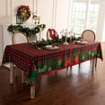 thumbnail image 1 of Joyfol Day Winter Holiday Christmas Tablecloth, Plaid Printed Fabric Table Cloth, Stain Release Table Cover for Xmas/Dinner Party Decoration (60 X 120 INCH, Rectangle), 1 of 6