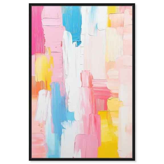 Joyful Abstraction II Canvas Modern Color Abstract by Art Remedy, Black Frame, 10" x 15"