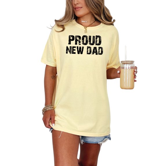 Joyful Announcement Proud New Dad, Butter Comfort Colors T-Shirt, Large
