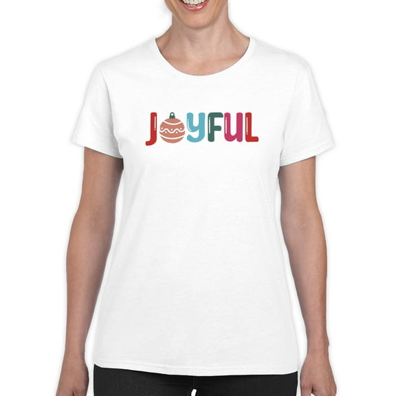 Joyful Christmas T-Shirt Women -Smartprints Designs, Female Large