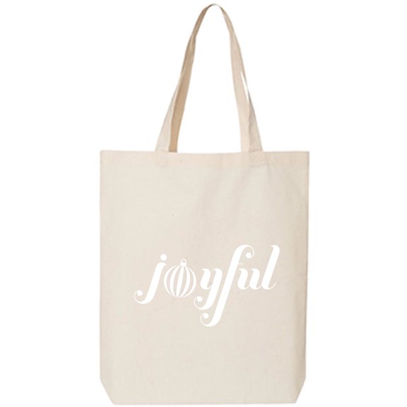 Joyful Cotton Canvas Tote Bag
