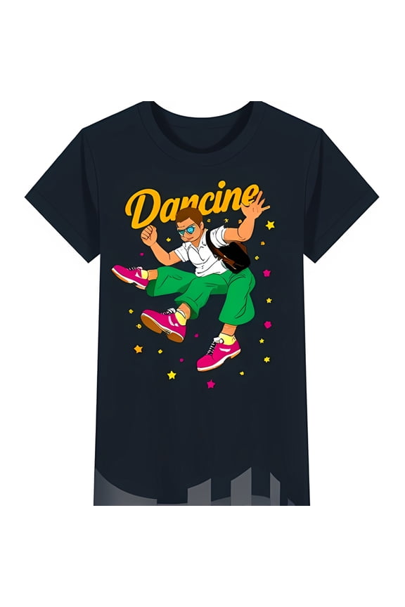 Joyful Dancing Man Graphic Black T-Shirt Fun Dancine Design for Dance Lovers