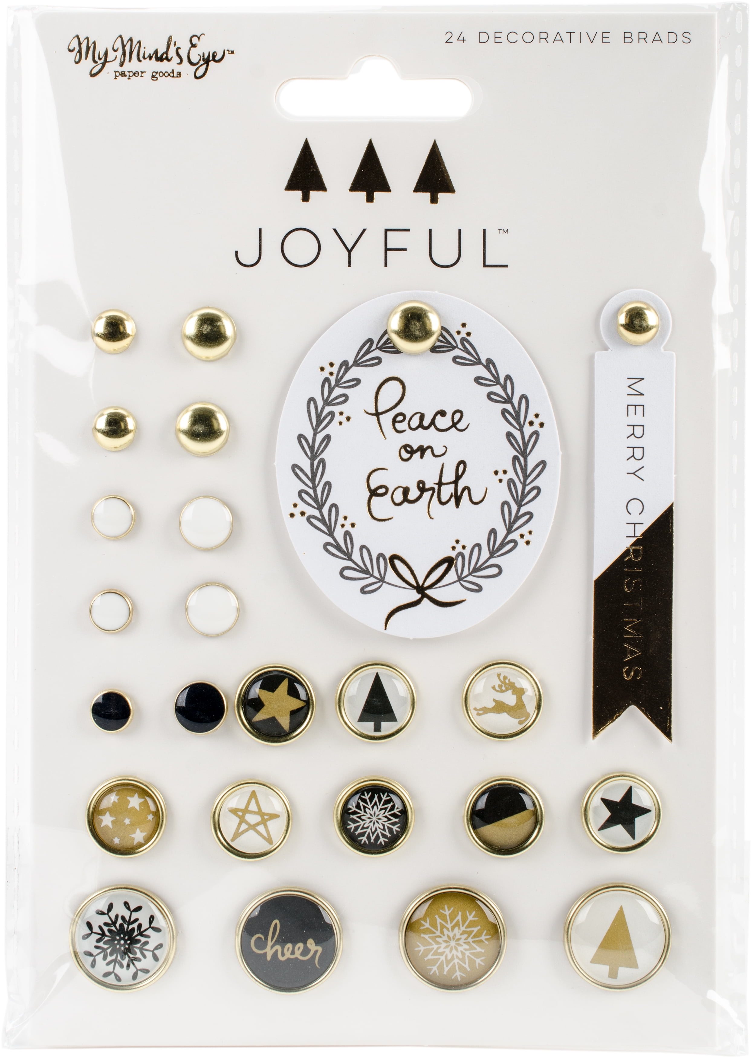 Joyful Decorative Brads 24/Pkg