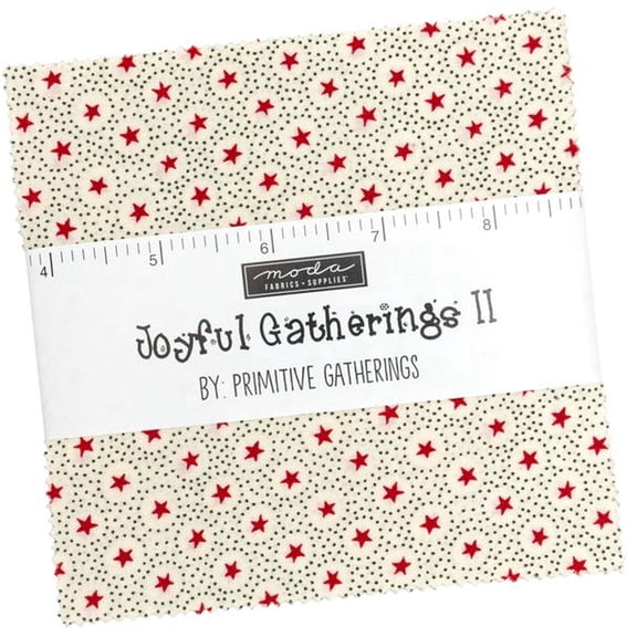 Joyful Gatherings II Charm Pack by Primitive Gatherings 100% Cotton 5-inch Precut Fabric Squares (42 pcs)