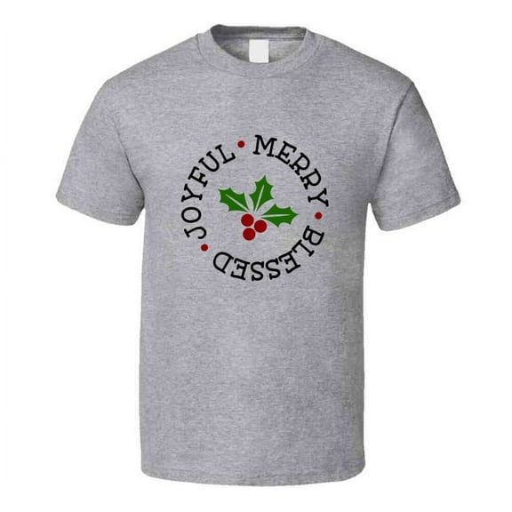 Joyful Merry Blessed Christmas Tee Holiday Tshirt Great Yuletide T Shirt