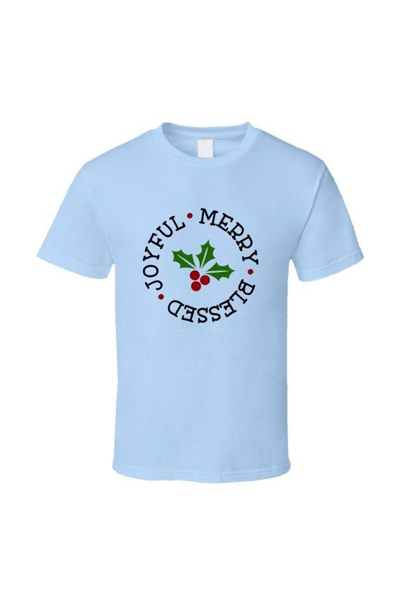 Joyful Merry Blessed Christmas Tee Holiday Tshirt Great Yuletide T Shirt