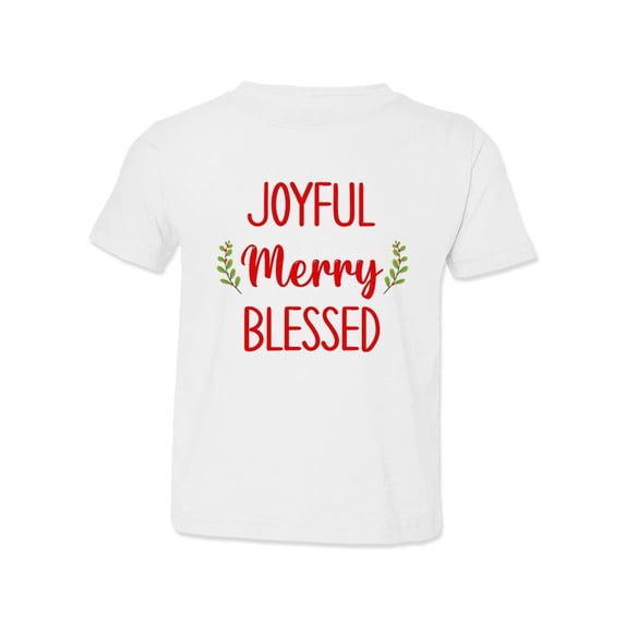 Joyful Merry Blessed T-Shirt Toddler -Smartprints Designs, 2 Toddler