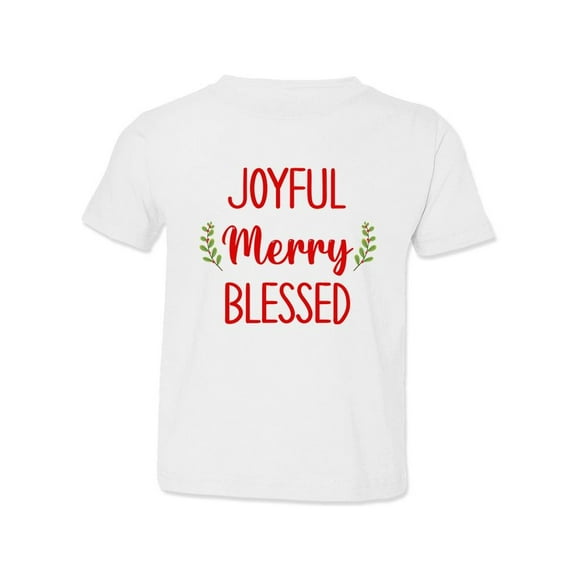 Joyful Merry Blessed T-Shirt Toddler -Smartprints Designs, 3 Toddler