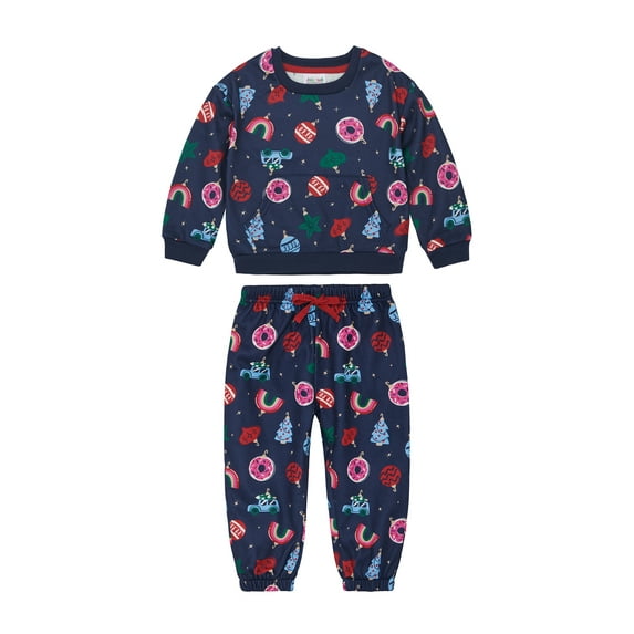 Joyful Moments Infant Christmas Ornament Print Sweatshirt and Jogger, 2-Piece Set, Sizes 12M-5T